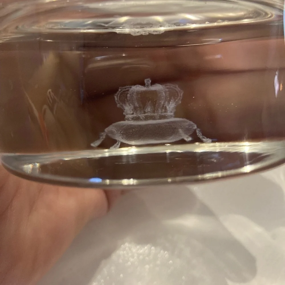Crown Royal 3D Hologram Floating Pillow Etched Rocks Tumbler Glass